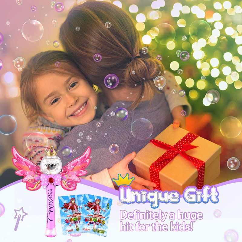 Electric Bubble Machine Fairy Bubble Wand Bubble Blower for Girls