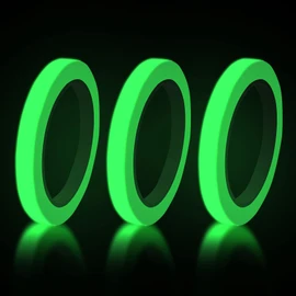 Glow in the Dark Tape, Pack of 3, Width 3.3 inches (1 cm) x Length 32.8 ft (10 m), Fluorescent Tape, High Brightness, Luminous Seal, Luminous Safety Tape, Fluorescent, Long Luminous, For Hallways,