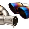 Blueshyhall Exhaust Trim Double Pipe 60 mm, Silencer Car Bent,