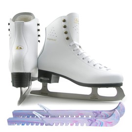 SKATE GURU Botas Model: Dagmar Figure Ice Skates/Size: Women's 10 Bundle with Skate Guards