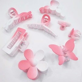 8PCS Hair Clips Set for Women Girls Flower Non-slip Claw Clips Thick Thin Hair Fashion Cute Multi-style Hair Accessories