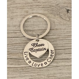 Sportybella Cheer Captain Keychain- Girls Cheerleading Megaphone Key Chain, Cheerleader Charm Keychain, Cheer Jewelry for Cheerleader Captains