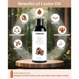 HOMHOW Castor Oil Pack Wrap with Organic Castor Oil (8fl.oz/237ml), Reusable Caster Oil Pack Wrap for Stomach, Neck and Entire Body