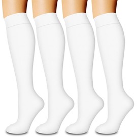 Bluemaple 4 Pack Compression Socks for Women and Men -Best Support for Medical,Running,Nursing,Athletic