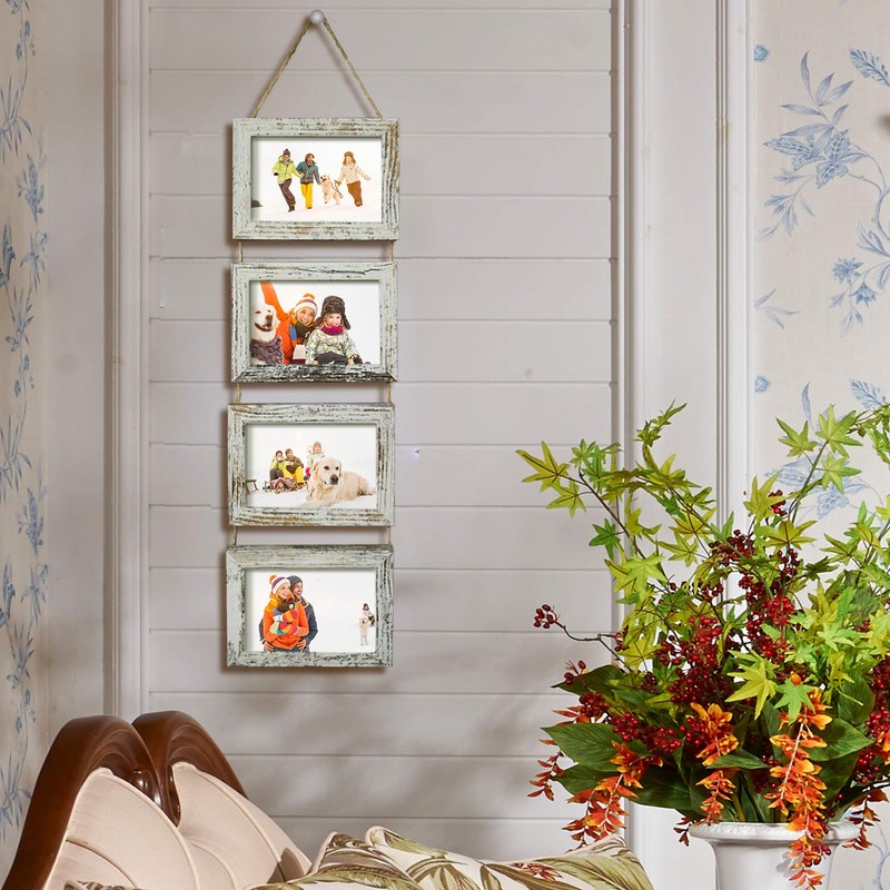 SESEAT 4x6 Wall Hanging Picture Frames Collage with 8 Opening