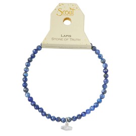Scout Curated Wears - Mini Faceted Stone Stacking Bracelet - Lapis/Silver, (SP001)
