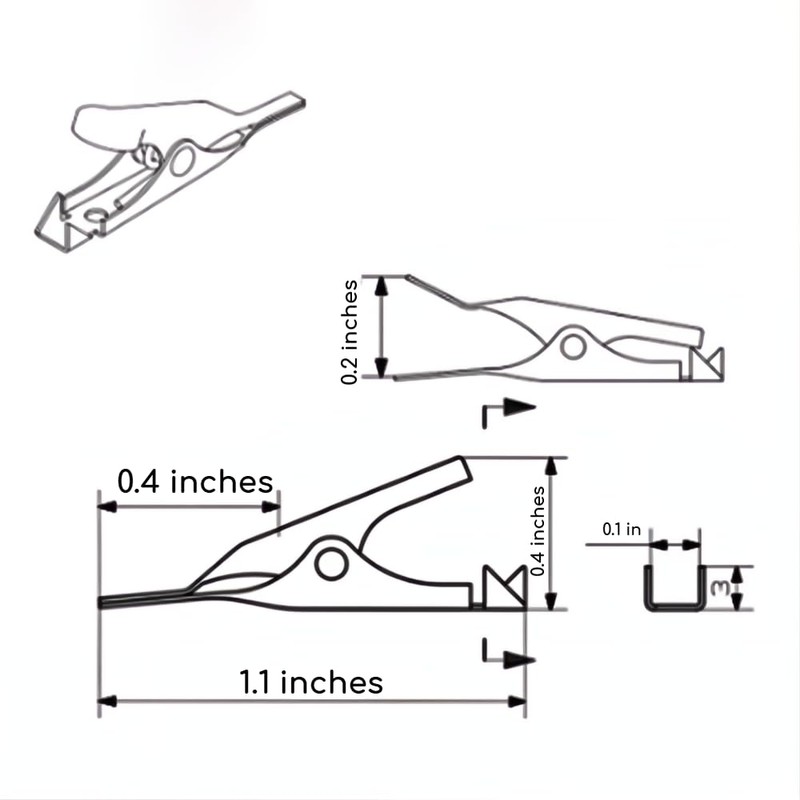 50 Pack - Toothless Micro Steel Alligator Test Clips with