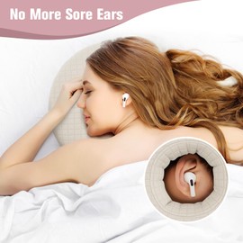 RoamReady Ear Piercing Pillow for Side Sleepers, Ear Pillows with Holes for Ear Pain, Ear Inflammation Pressure Sores, Cotton Earring Pillow for CNH Side Sleepers