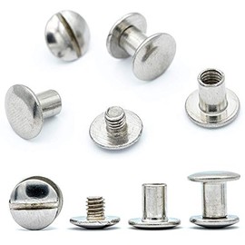 My Belt - 20 Pieces Stainless Steel Book Screws 7 mm Rivets for Leather, Screw Rivets Belt, Belt Rivets Set, Chicago Screws