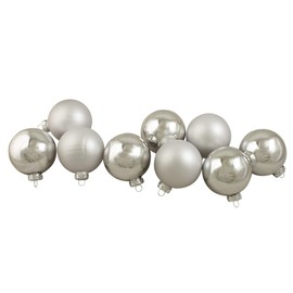 NORTHLIGHT WY00738 9 Piece Glass Ball Christmas Ornament Set, 2.5"