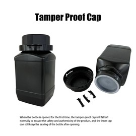 UMETASS Plastic Bottles Wide Mouth 20oz/600ml, Darkroom Chemical Storage Bottle, Reagent Sample Bottles for Liquids Solids, Leakproof Laboratory Containers with Caps (Black, 2 Pcs)