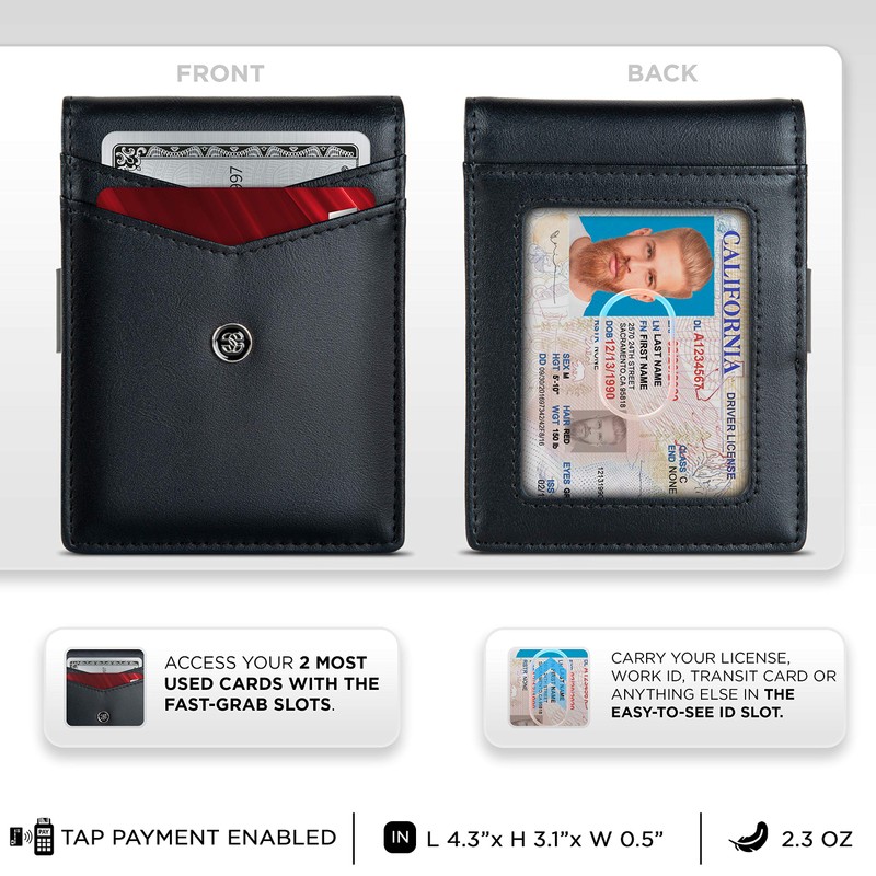 Suavell Slim Wallets for Men. Minimalist Bifold Wallet With Money