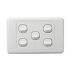 Contech CLSOL 5 Gang 2 Way Push Button Light Switch