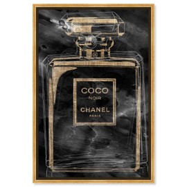 The Oliver Gal Artist Co. Fashion and Glam Framed Wall Art Canvas Prints 'Noir Scent - Homegoods' Perfumes Home Décor, 16" x 24", Black, Gold