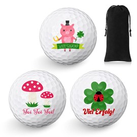 Sinmoe Pack of 3 Golf Ball Gift Set, Funny Golf Gifts for Golfers, Gift Idea for Golf Fans, Men, Christmas, Birthday Gift, 1 Unit in Standard Size (German)