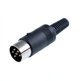 GANASOME 5pcs 6 Pin DIN Male Plug Connectors - Black Plastic Handle for Secure Audio and Video Connectivity