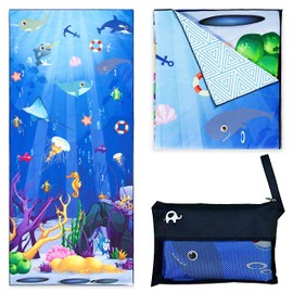 Elite Trend Toalla de playa para viajes, ligera, de secado rápido, sin arena, grande, 63 x 31 (160 x 80 cm), mandala para natación, camping, piscina, yoga, viajes