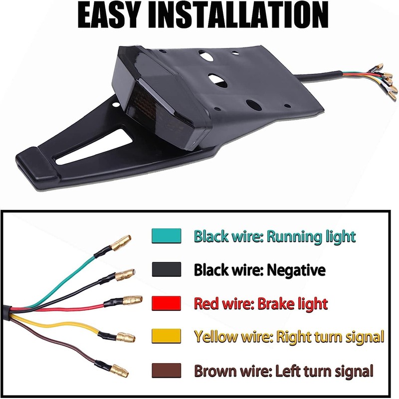DREAMIZER Rear Fender Black 12V LED Tail Light Brake Lamp