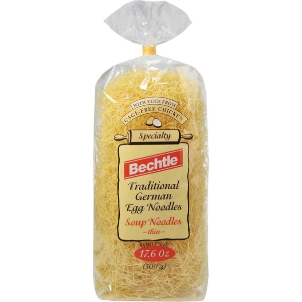Bechtle Traditional German Egg Noodles, Soup Noodles - Thin, 1.1 Pound (Pack of 12)