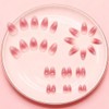 SXVME Uñas postizas Cat Eye en almendra, uñas cortas de