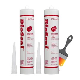 Paintable White BioSeal Acrylic Latex Silicone Caulk -PAINTABLE- Silicone Caulk 10.1oz Tube (Pack of 2)