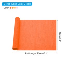 PATIKIL 8.2ft Crepe Paper Roll, 8 Roll 10" Width Soft Paper Streamer Sheet for Craft Flower Making Wrapping Party Birthday Wedding Decoration Ornament, Multicolored 5