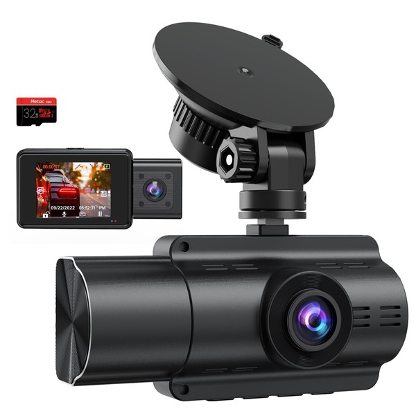 LAMONKE Dash Camera, Front and Rear Camera, 4K+1080P, WiFi/GPS Function,