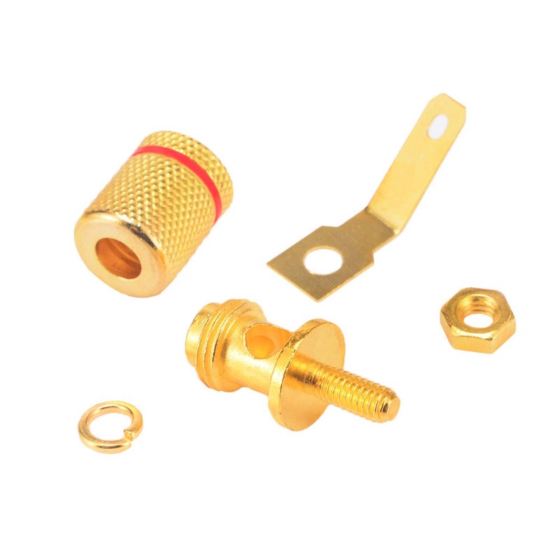 RuiLing 4-Pack 4mm Banana Jack Binding Post Gold Plated Female