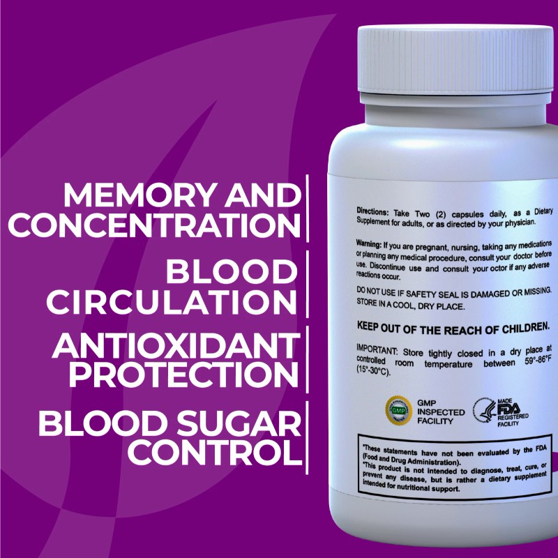 HallGink Biloba - Ginkgo Biloba - Suplementos cerebrales para memoria