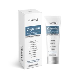Vernal Crepe-less skin firming cream to reduce crepey arms, neck & hands. Organic tightening cream to reduce thin dry wrinkled skin. Best moisturizer to treat dry thin arms. Made in USA (6 Oz)