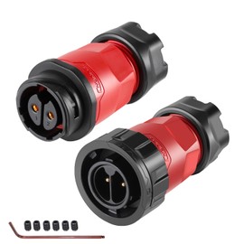 CNLINKO YM-20 2 PIN Screw Lock Waterproof Connector IP68 Circular Connector PBT Plastic Shell Quick Plug Aviation Connector M20 Male Plug and Female Plug(2-Pin)