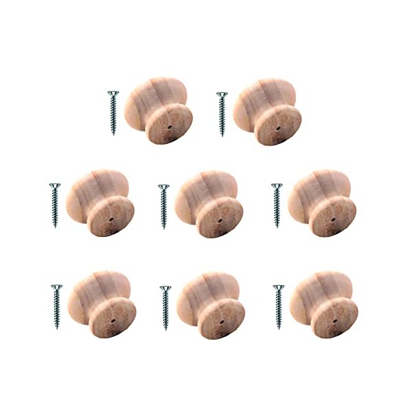 TERFÂ® Traditional Unlacquered Pine Wooden Cupboard Cabinet Door Knob 35mm