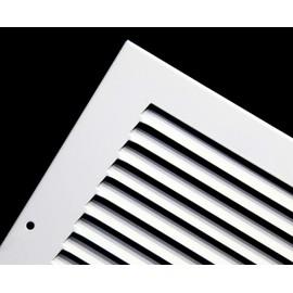 HVAC Premium 30" X 8" Baseboard Return Air Grille - HVAC Vent Duct Cover - 7/8" Margin Turnback for Flush Fit with Baseboard Work - White [Outer Dimensions: 31.75" Width X 9.75" Height]