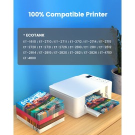 PACITEK 104 102 Ink Bottle Replacement for Epson EcoTank 104 102 Compatible with EcoTank ET-2710 ET‑2711 ET-2720 ET-2726 ET-2750 ET-2810 ET-2820 ET-2850 ET-3750 ET-4700 ET-4750 ET-15000