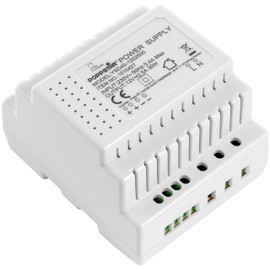 POPPSTAR 12 V DC 2.5 A 30 W DIN Rail Power Supply, Corded Electric, Current Rating 2.5 amps, Din Rail Mount, Adjustable Voltage 11.4V-12.6V DC, Overload Protection, Input 100-240 V AC 50/60 Hz