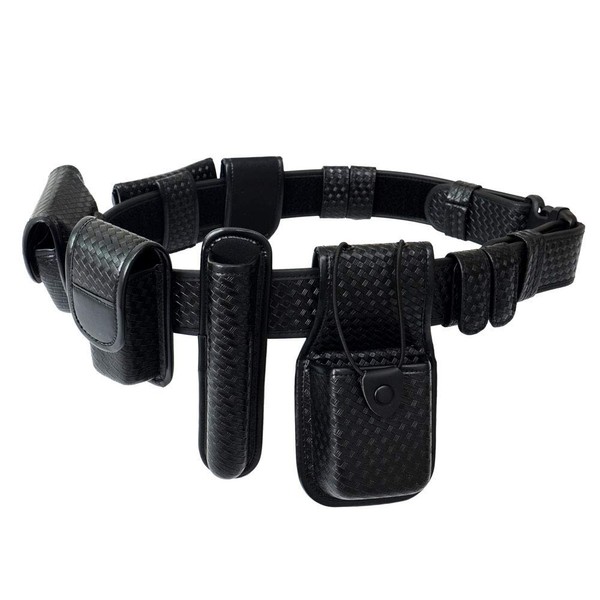 ROCOTACTICAL 8-in-1 Police Duty Utility Belt Rig, Sentinel Duty Web Belt kit with Pouches - Handcuff Case, Radio Pouch, Light Holder, Baton Holder, MK3 Holder, Belt Keeper, Medium