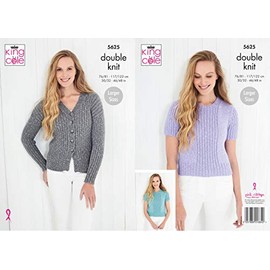 King Cole 5625 Knitting Pattern Womens Ribbed Cardigans and Summer Tops in Cotton Top DK