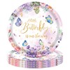 P PIPITA 120 Pieces Outer Space Butterfly Themed Party Tableware