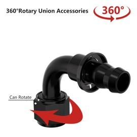 APIELE 12AN 90 Degree Aluminum Internal Thread Rotary Push in Locking Hose Fitting Adapter(90 Degree, 12AN)