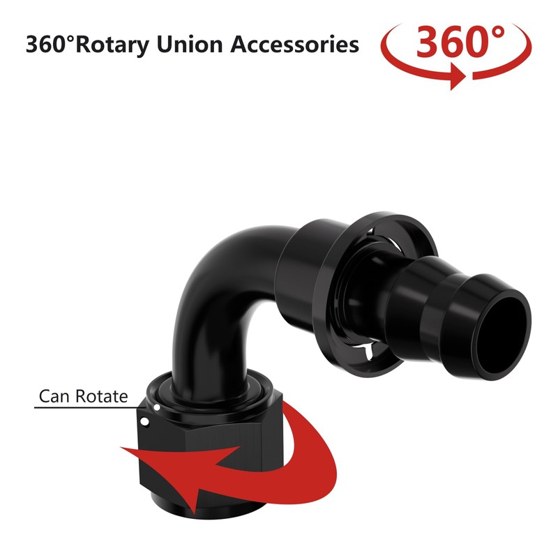 APIELE 12AN 90 Degree Aluminum Internal Thread Rotary Push in