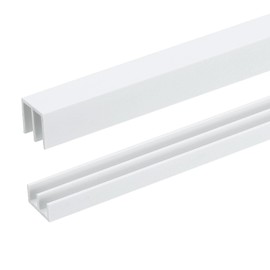 uxcell 2Set White Plastic Sliding Door Track, Sliding Glass Window Track for 1/8" Thick Panels, for Closet Glass Cabinets Door Track (3Ft Long)