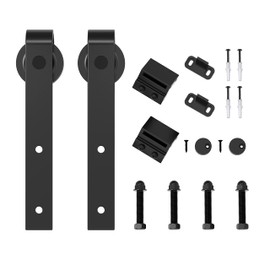 ZEKOO Sliding Barn Door Hanger - Heavy Duty Door Roller with Anti-Jumper, Stopper, Floor Guide & Accessories for 3rd/4th Doors - Easy Installation, Noise-Free (J-Style)