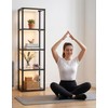 PARTPHONER Large Glass Display Shelf with Remote Control, Dimmable LED