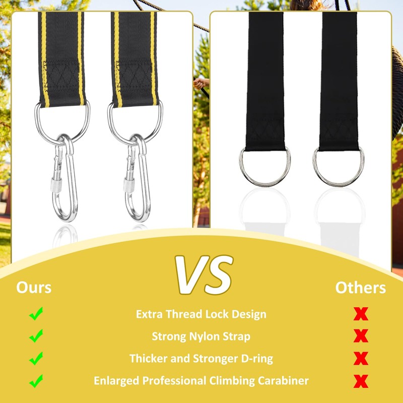 Swing attachment, hammock attachment, hammock suspension mounting set, hanging chair