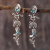 Western Dangle Earrings for Women Silver Turquoise Cowgirl Boot Hat