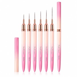 Liner Brushes For Nail Art for Thin Long Liner 6Pcs Sizes 6/9/12/15/18/25mm