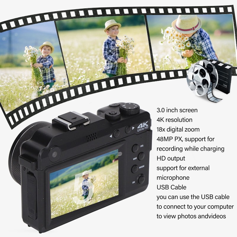 Full HD Digital Camera 3.0 Inch 4K 48M 18X Zoom