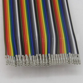 Fielect Dupont Jumper Wires Breadboard Jumper Wires Colorful Ribbon Cables 40pin 100cm Long Female to Female 1Pcs
