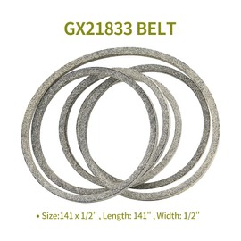 Honoyam GX21833 Lawn Mower Deck Belt 141 1/8" x 1/2" Replacement 48" for John D-eere GX21833 GX20571 Fits D140 D150 D160 L120 L130 L145 L155 LA130 LA140 LA165 X140 X165