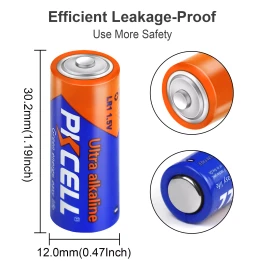 PKCELL Size N Batteries LR1 E90 MN9100 910A 1.5V Alkaline for Key Fobs Count 6Pcs